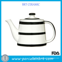 Simple Black and White China Porcelain Teapot